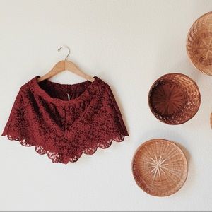Free People Scalloped Lace Shorts